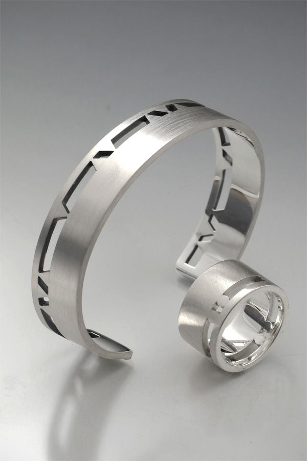 Sterling Silver Ladder Bracelet and Ring