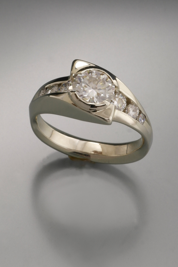 14kwhite gold moissanite ring by Terese Millmann