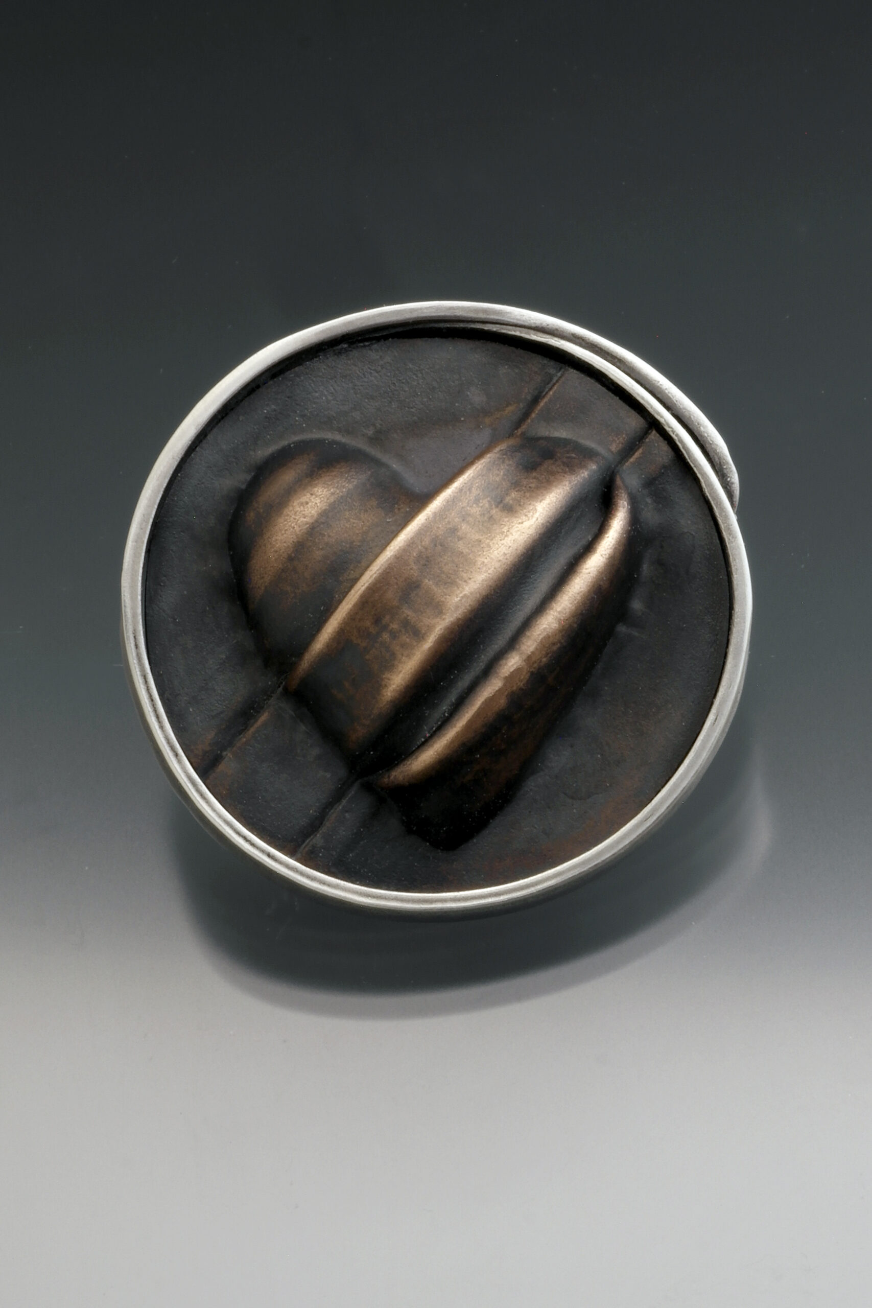 pin in Forged copper & sterling silver