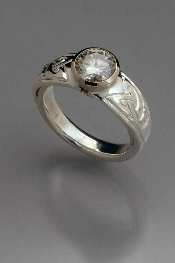 sterling silver & 14k white gold ring